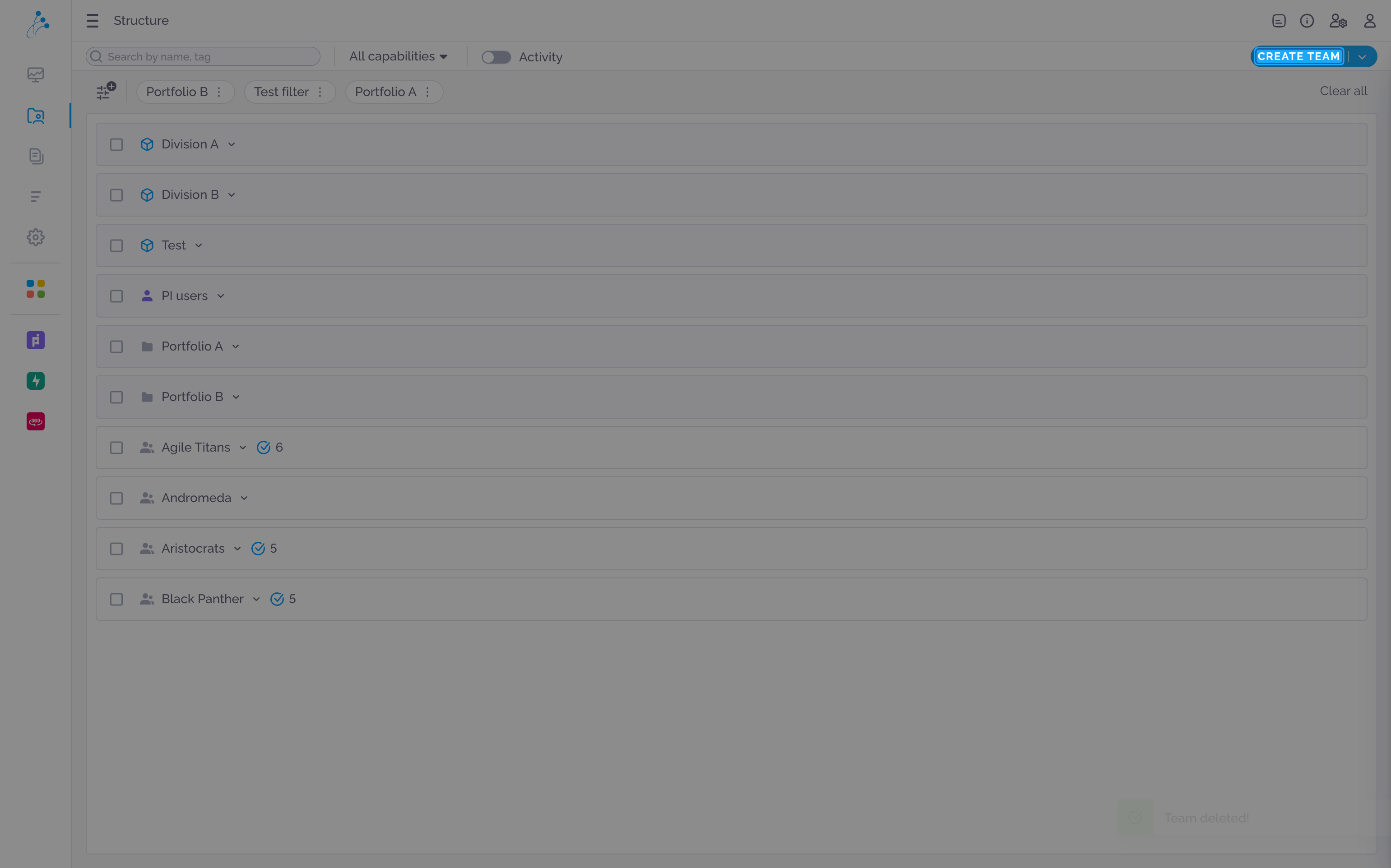 Step 1: Create a new team