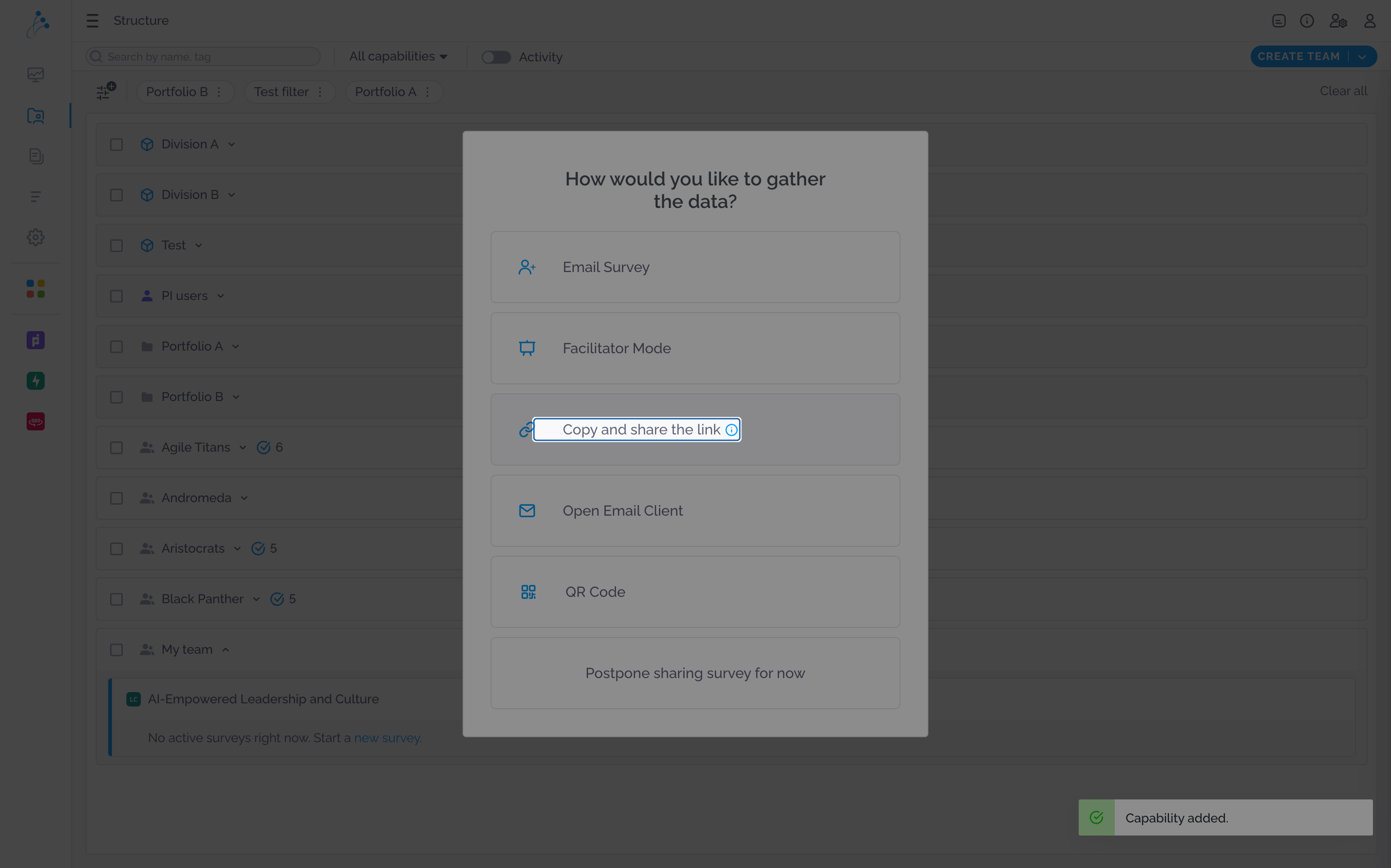 Step 5: Copy and share the structure link